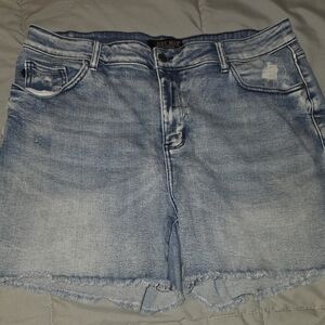 Judy Blue Faded Light Blue Denim Cutoff Shorts